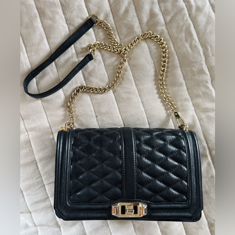 Rebecca Minkoff Love Quilted Black Leather Crossbody